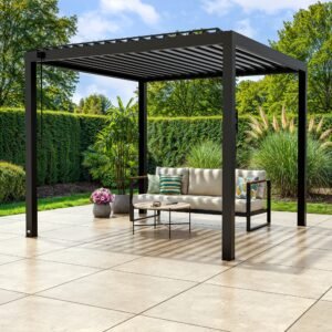 10x10 Sarasota Steel Louvered Pergola