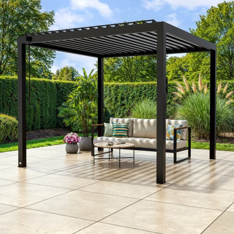 10×10 Sarasota Steel Louvered Pergola