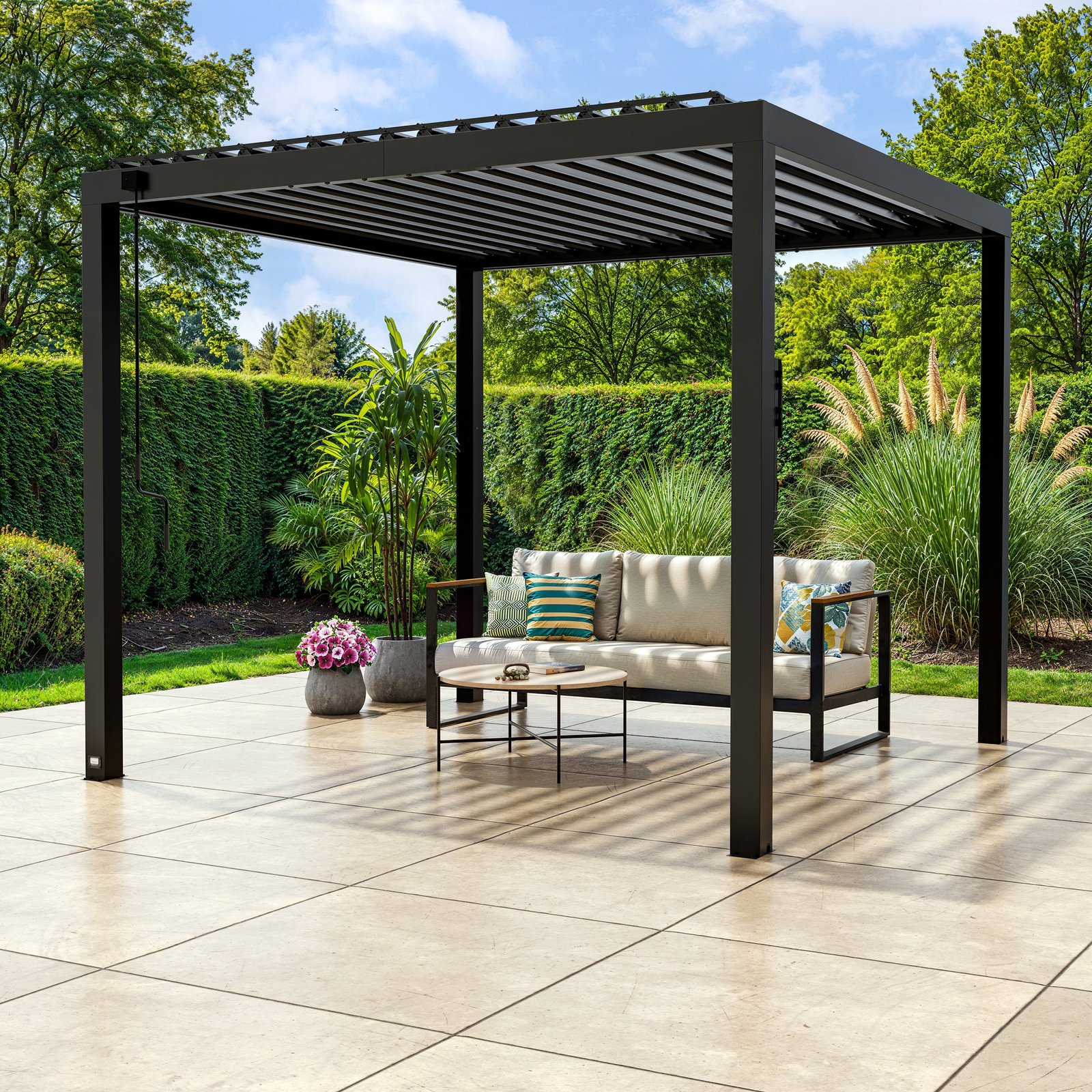 10×10 Sarasota Steel Louvered Pergola