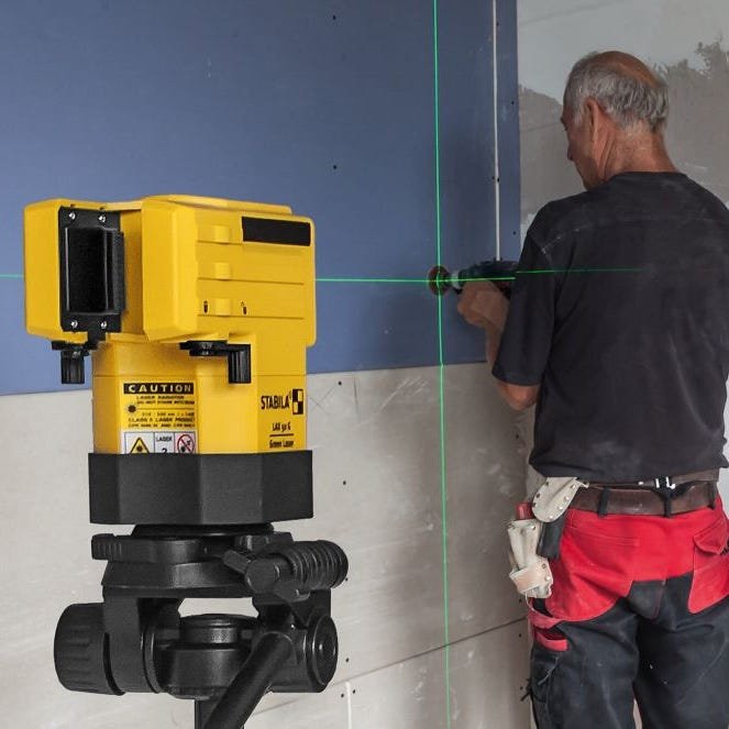 Stabila 03265GP LAX 50 Green Cross-Line Laser Level Set with Pole
