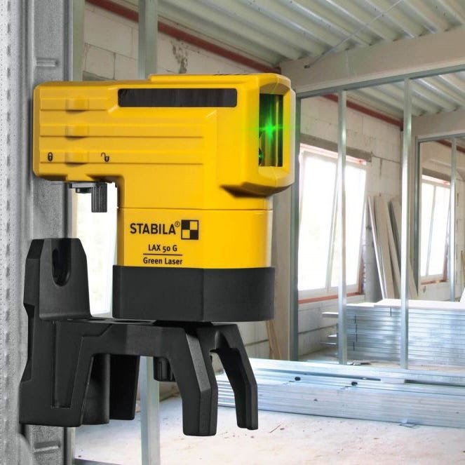 Stabila 03265GP LAX 50 Green Cross-Line Laser Level Set with Pole