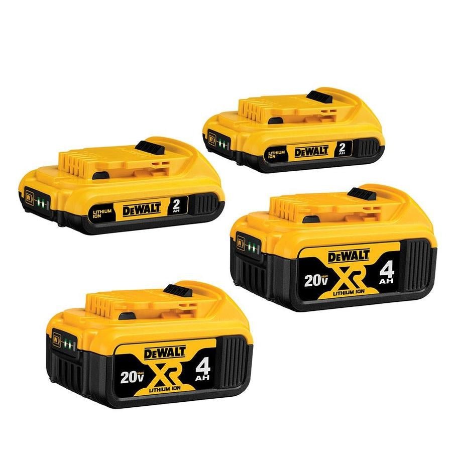 DeWalt DCB324-4 20V MAX Lithium Ion 2.0Ah / 4.0Ah Batteries, 4-Pack