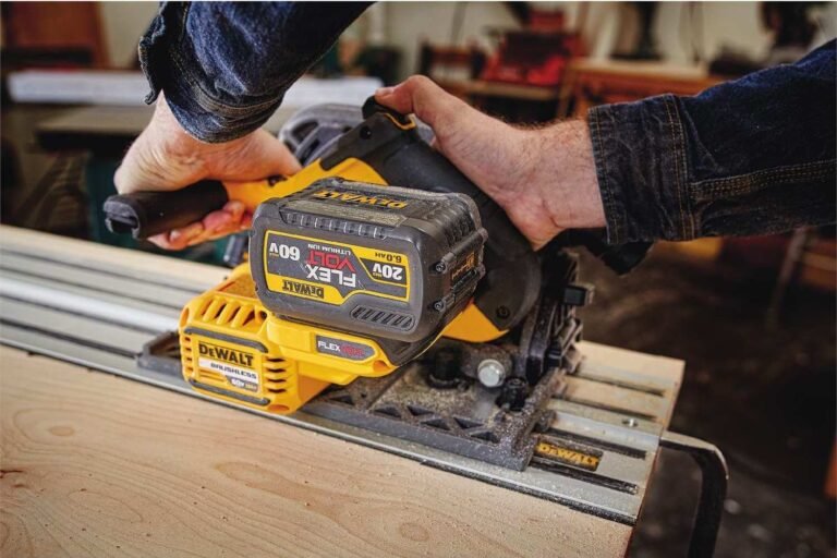 DeWalt DCS520ST1 60V Max 6-1/2″ Cordless FlexVolt Tracksaw 6AH Kit w/ 59″ Rail
