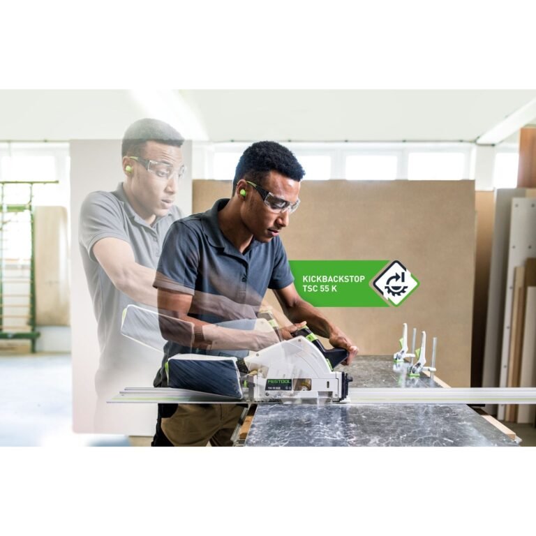Festool 577677 TSC 55 K Cordless Track Saw 5.0Ah Kit with Kickback Stop