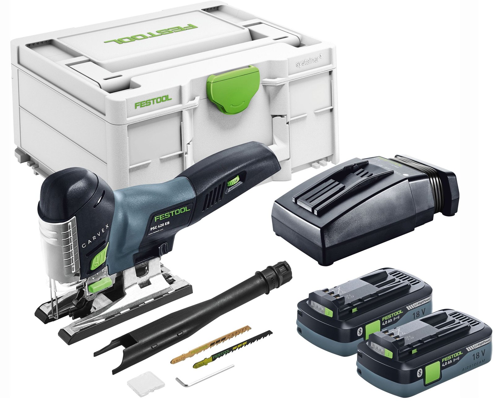 Festool 576527 PSC 420 EB Cordless Carvex Jigsaw Bluetooth 4.0Ah Kit with Systainer3