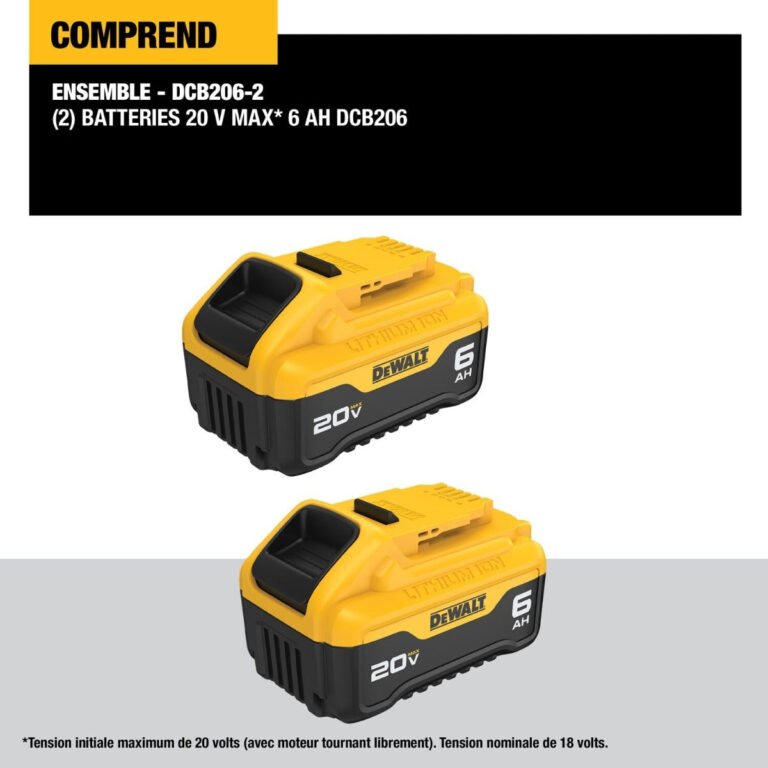 Dewalt DCB206-2 20V MAX PREMIUM 6.0Ah Batteries, 2-Pack