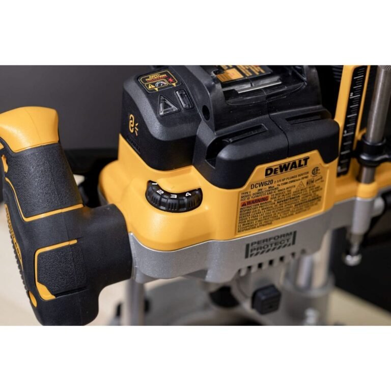 DeWalt DCW620B 20V MAX XR 2-1/4 Peak HP Plunge Router w/ 1/4-in. and 1/2-in. Collets, Tool Only