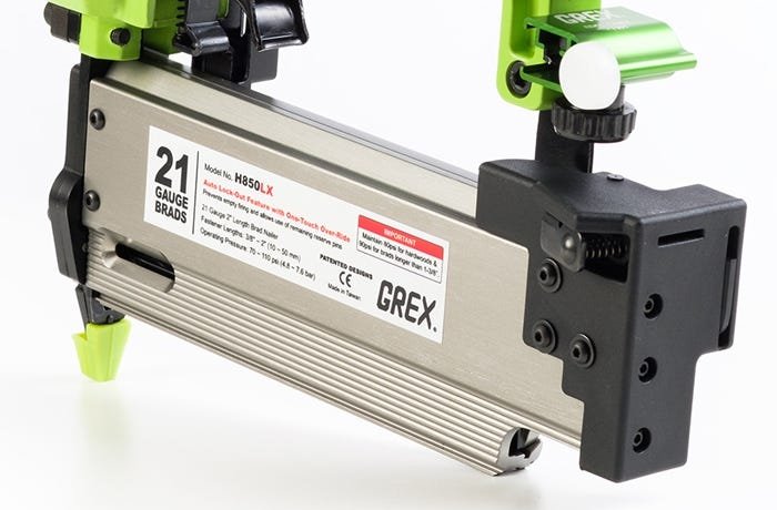 Grex H850LX 21-Gauge Brad Nailer with Free Edge Guide