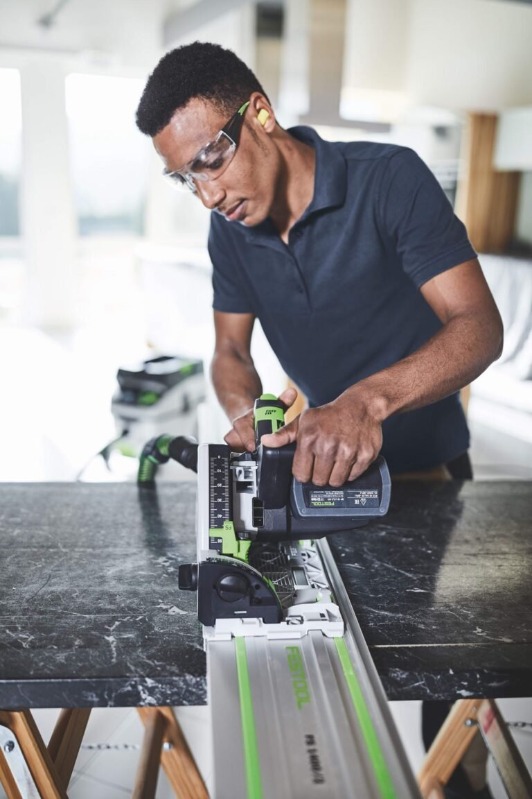 Festool 577677 TSC 55 K Cordless Track Saw 5.0Ah Kit with Kickback Stop