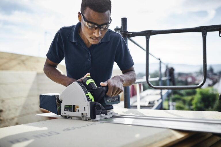 Festool 577677 TSC 55 K Cordless Track Saw 5.0Ah Kit with Kickback Stop