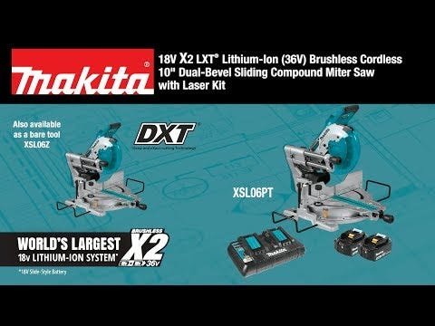 Makita XSL06PT 18V X2 (36V) Brushless Cordless 10-Inch Dual-Bevel Sliding Compound Miter Saw 5.0Ah Kit