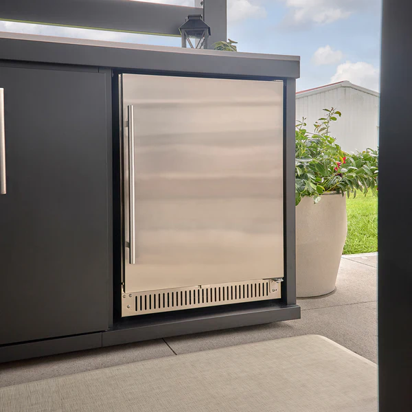 Langston Outdoor Kitchen with Refrigerator and Built-In Appliance Unit