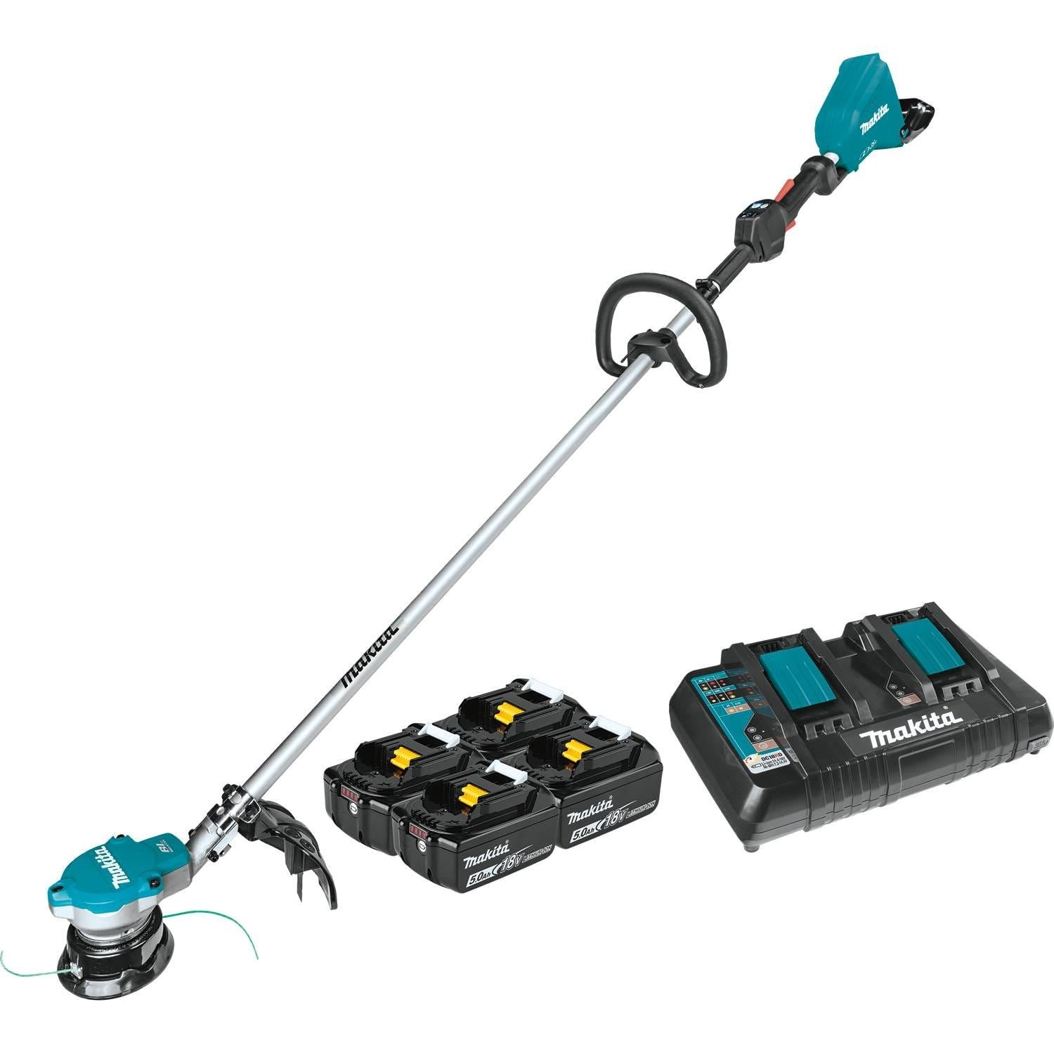 Makita XRU15PT1 18V X2 (36V) LXT Brushless Cordless String Trimmer 5.0Ah Kit with 4 Batteries