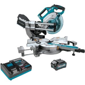 Makita GSL02M1 40V max XGT Brushless Cordless 8-1/2" Dual-Bevel Sliding Compound Miter Saw Kit, AWS Capable (4.0Ah)