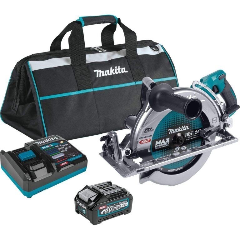 Makita GSR02M1 40V max XGT Brushless Cordless Rear Handle 10-1/4″ Circular Saw Kit, AWS Capable (4.0Ah)