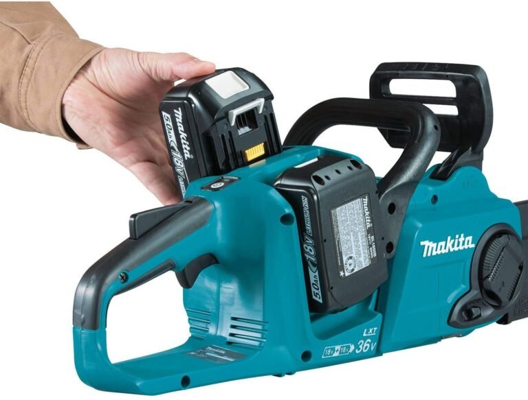 Makita XCU04PT1 18V X2 (36V) LXT Brushless Cordless 16″ Chain Saw 5.0Ah Kit w/ 4 Batteries