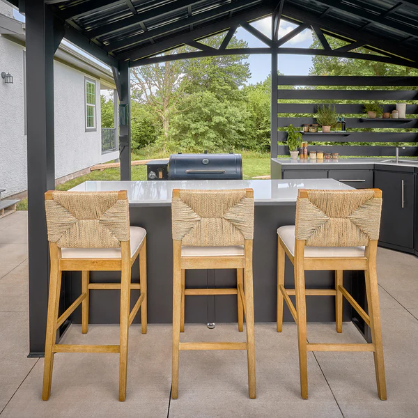 Langston Outdoor Kitchen with Refrigerator and Built-In Appliance Unit